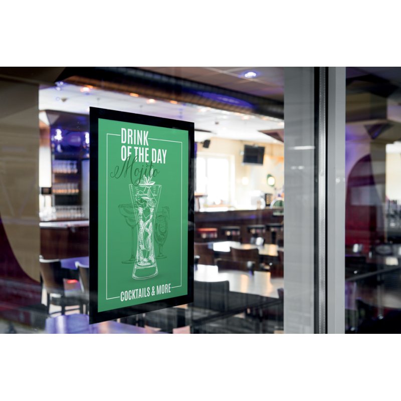 DURABLE cadres à affiche magnétiques DURAFRAME SUN A4, argent, résistant aux UV, 2 pièces