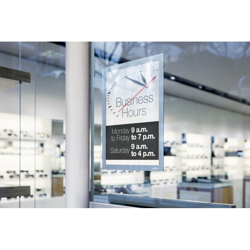 DURABLE cadres à affiche magnétiques DURAFRAME SUN A4, argent, résistant aux UV, 2 pièces