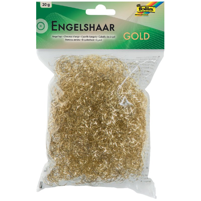 folia engelen-haargoud, gekruld, 20 gram, 0,09 mm