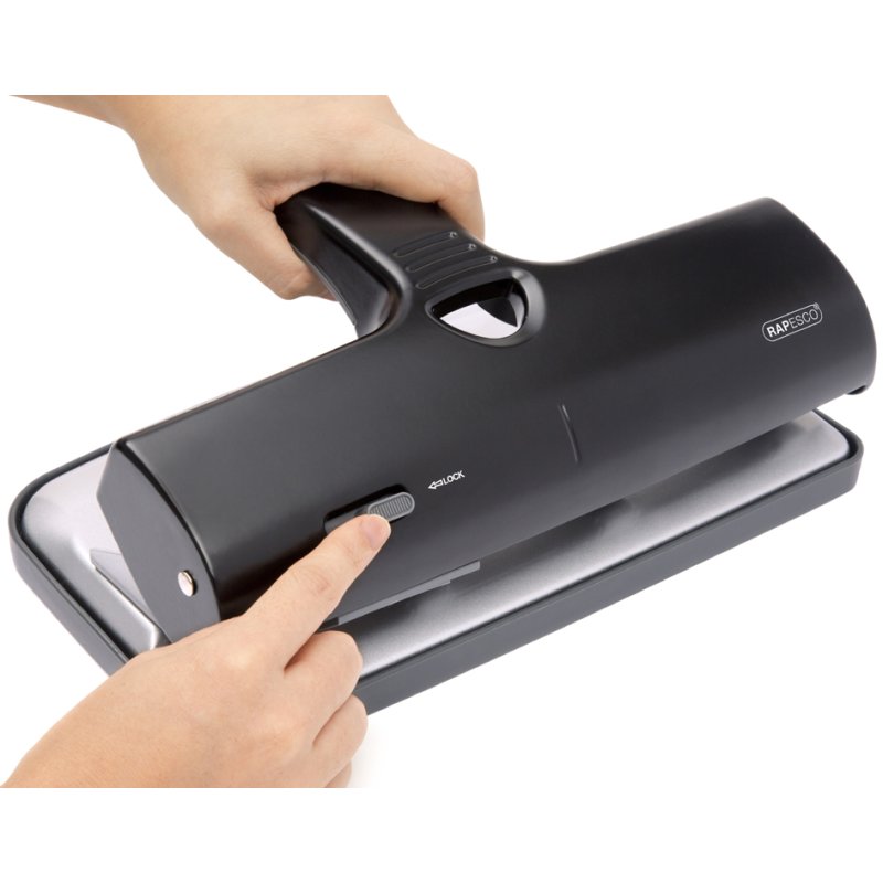 RAPESCO perforateur quadruple ALU 40, 40 feuilles, noir