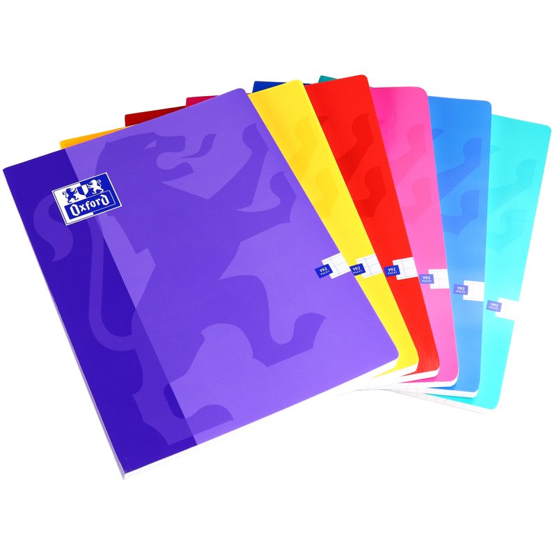 Oxford cahier quadrillé, 240 × 320 mm, 96 pages, couverture brillante