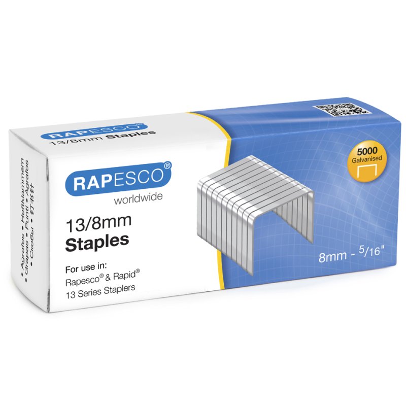 Rapesco nietjes voor handtacker 13/8 mm, verzinkt, 5000 stuks