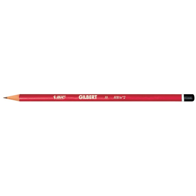 BIC ronde potloden HB, rood gelakt, 12 stuks