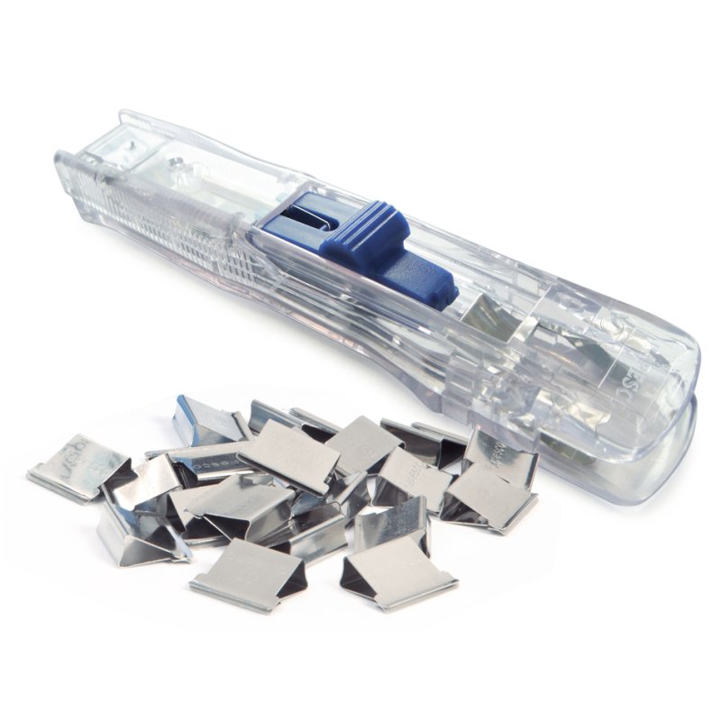 RAPESCO documentklem dispenser Supaclip 60, transparant, 10-60 vel, herbruikbaar