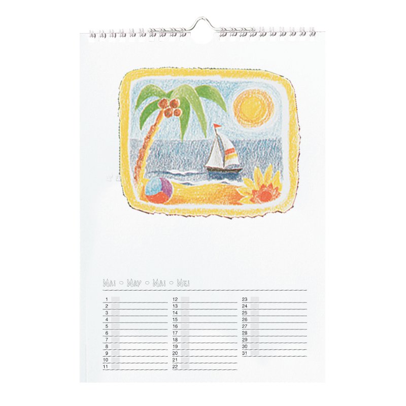 folia creatieve wandkalender, spiraalgebonden, 170×240 mm, wit