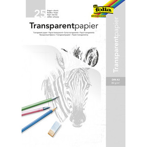 folia transparantpapier blok A4, wit transparant, 80 g/m², 25 vel