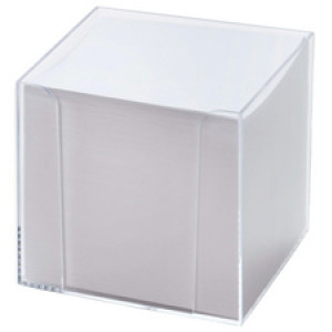 folia memoblokhouder kunststof transparant, gekleurd en wit papier, 95×95×95 mm, 700 vel