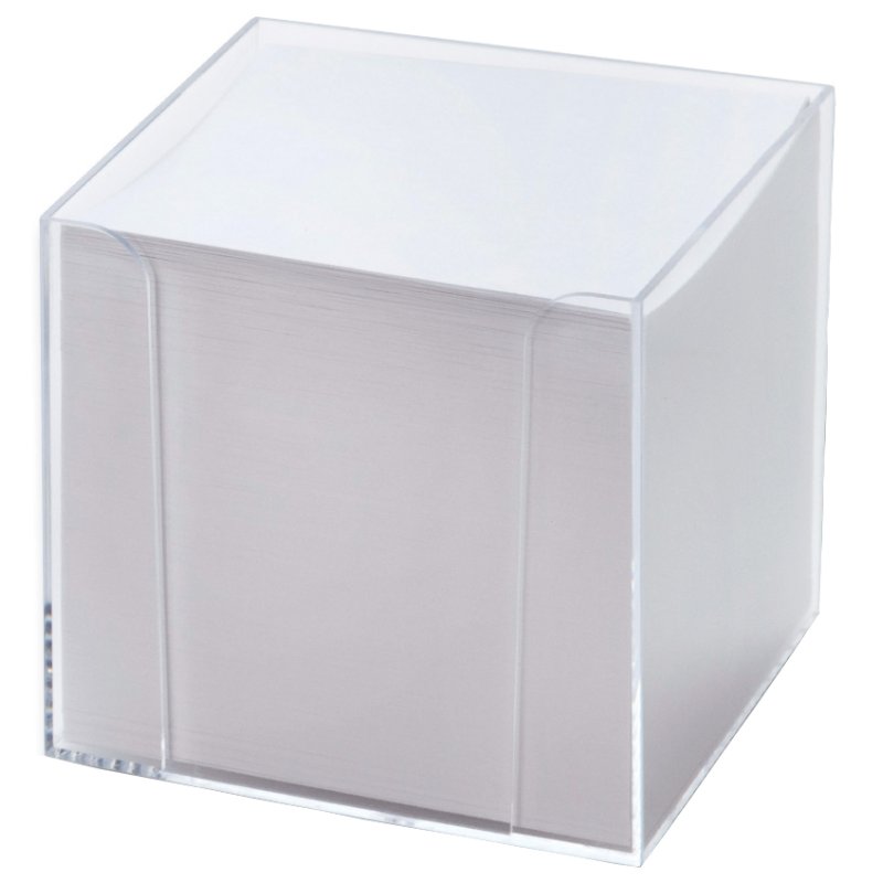 folia memoblokhouder kunststof transparant, gekleurd en wit papier, 95×95×95 mm, 700 vel