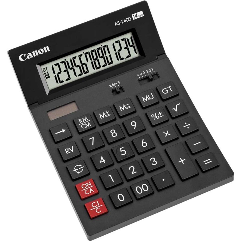 Canon calculator AS-2400, solar/battery powered, black, 14-digit