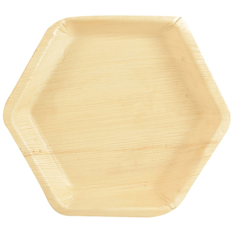 PAPSTAR assiettes feuille de palmier hexagonales, naturel, 25 pièces