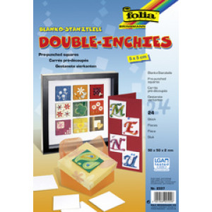 folia blanko stansdelen Double Inchies, wit, 50 × 50 mm, 24 stuks