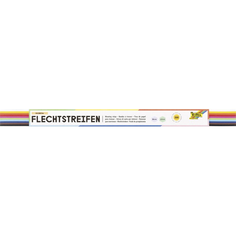 folia vlechtstroken, 10×500 mm, gekleurd gesorteerd, 200 stuks