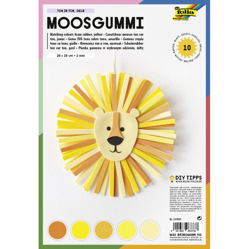 folia mosdecoratie, blauw tintmengsel, 2 mm, 10 stuks