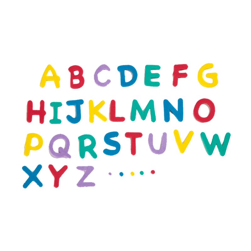 folia vilt letterstansen met mosrubber, 15×15 mm, 5 kleuren, 130 letters
