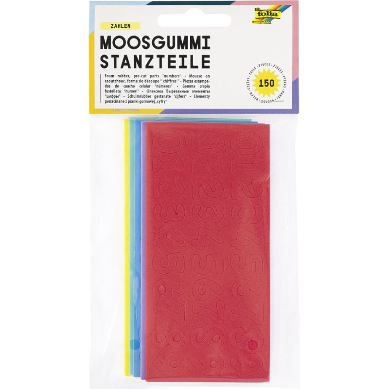 folia vilt letterstansen met mosrubber, 15×15 mm, 5 kleuren, 130 letters