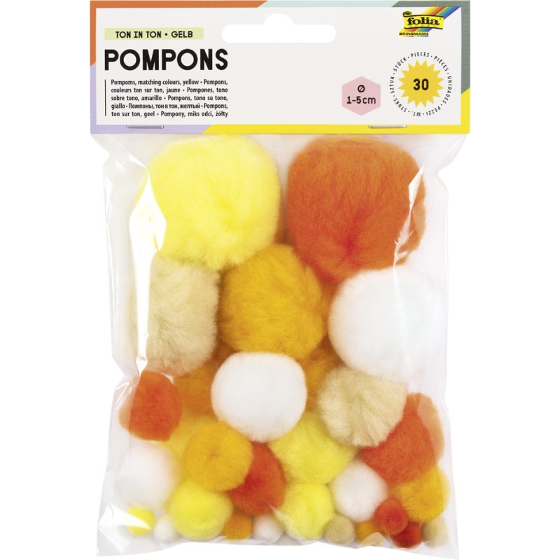 folia pomponnetjes, groenmengelingen, 10-50 mm, 30 stuks