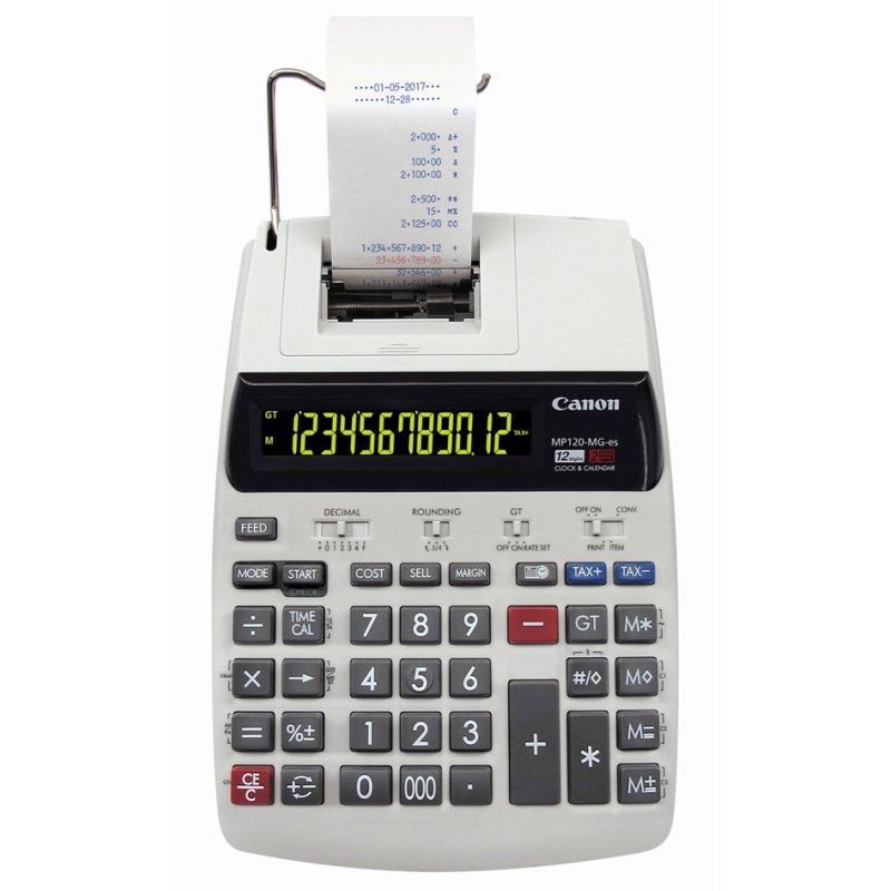 Canon calculatrice MP-120 MG-ESII, affichage 12 chiffres, impression 2 couleurs