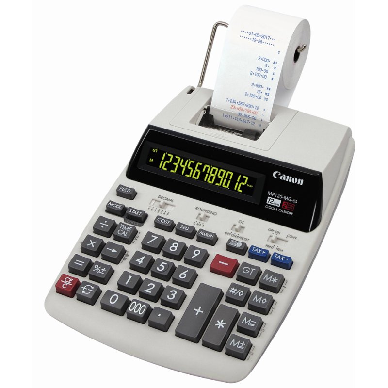 Canon calculatrice MP-120 MG-ESII, affichage 12 chiffres, impression 2 couleurs