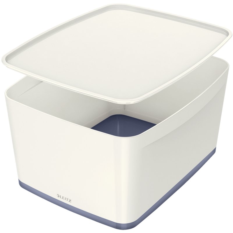 LEITZ opbergbox My Box, 18 liter, wit/grijs