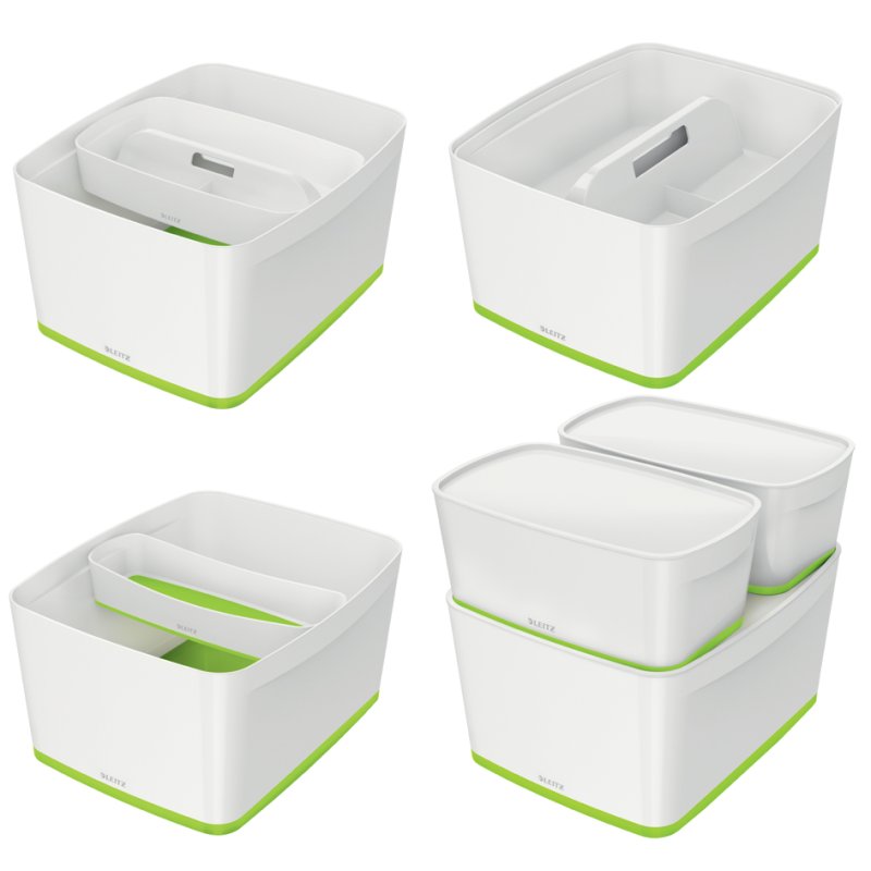LEITZ opbergbox My Box, 18 liter, wit/grijs