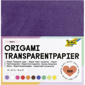 folia vouwpapier transparant, 100 × 100 mm, 10 kleuren, 500 vel