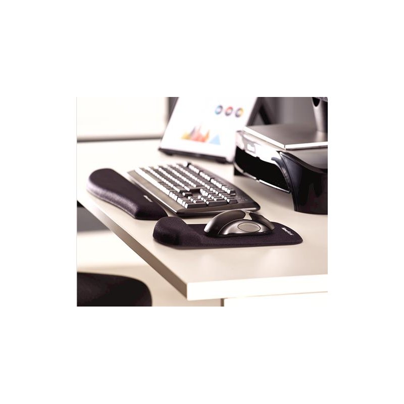 Fellowes polssteun PlushTouch met muismat, blauw, FoamFusion technologie