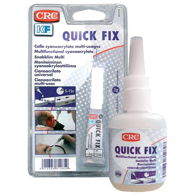 CRC Quick Fix secondelijm, cyanacrylaat, 20 g fles