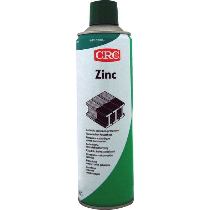 CRC ZINC laque de protection zinc, gris mat, séchage rapide, bombe aérosol 500 ml
