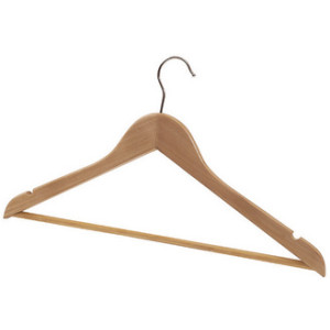 ALBA houten kledinghangers met stang, 25 stuks, 450×220 mm