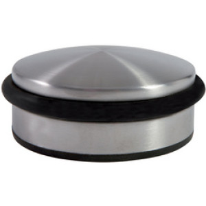 ALBA deurstop, roestvrijstalen afwerking, zilver, rond 102 mm