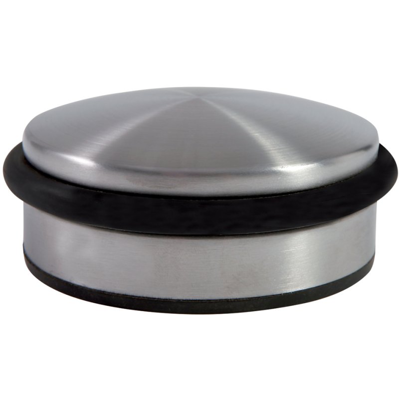 ALBA deurstop, roestvrijstalen afwerking, zilver, rond 102 mm