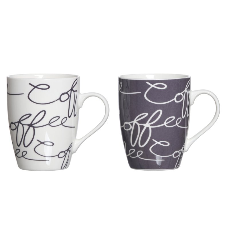 Ritzenhoff & Breker mug à café Cornello, 330 ml, porcelaine, blanc/gris, 6 pièces