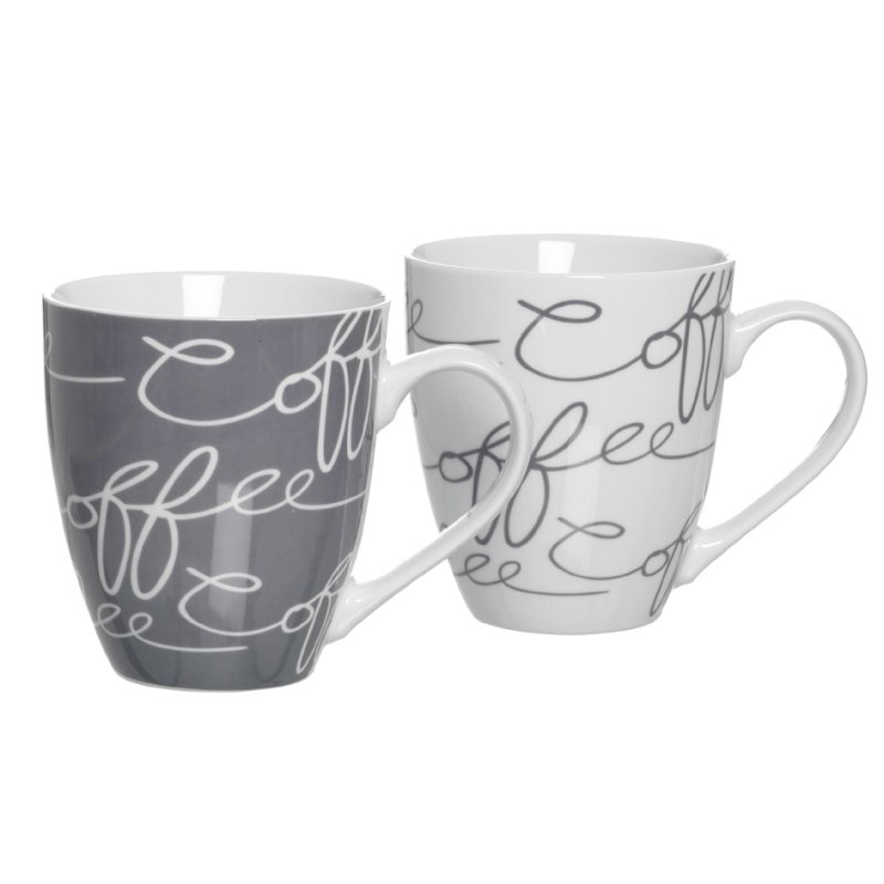 Ritzenhoff & Breker mug à café Cornello, 330 ml, porcelaine, blanc/gris, 6 pièces
