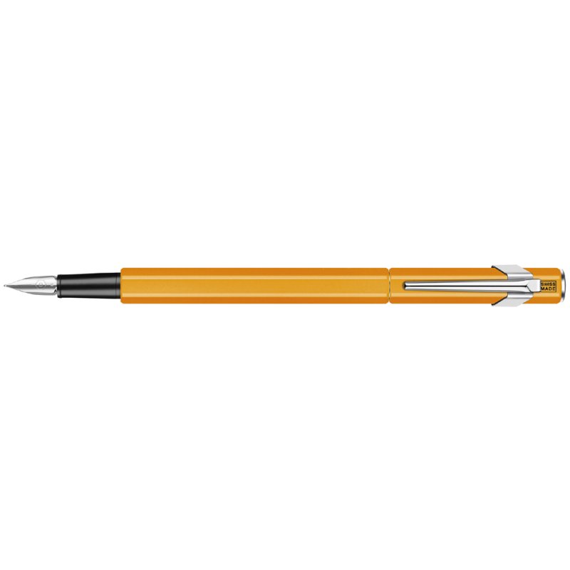 CARAN D'ACHE stylo plume 849 FLUO LINE, jaune, pointe M, corps hexagonal