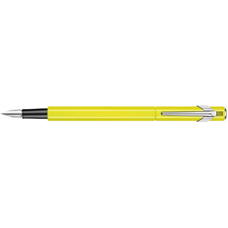 CARAN D'ACHE stylo plume 849 FLUO LINE, jaune, pointe M, corps hexagonal