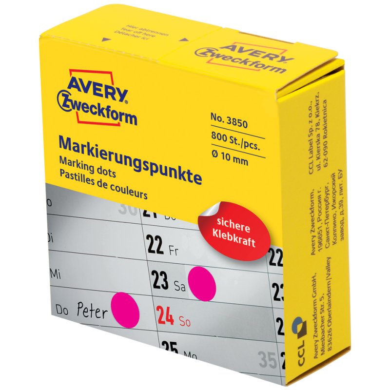 AVERY Zweckform points de marquage, 10 mm, vert, 800 pièces