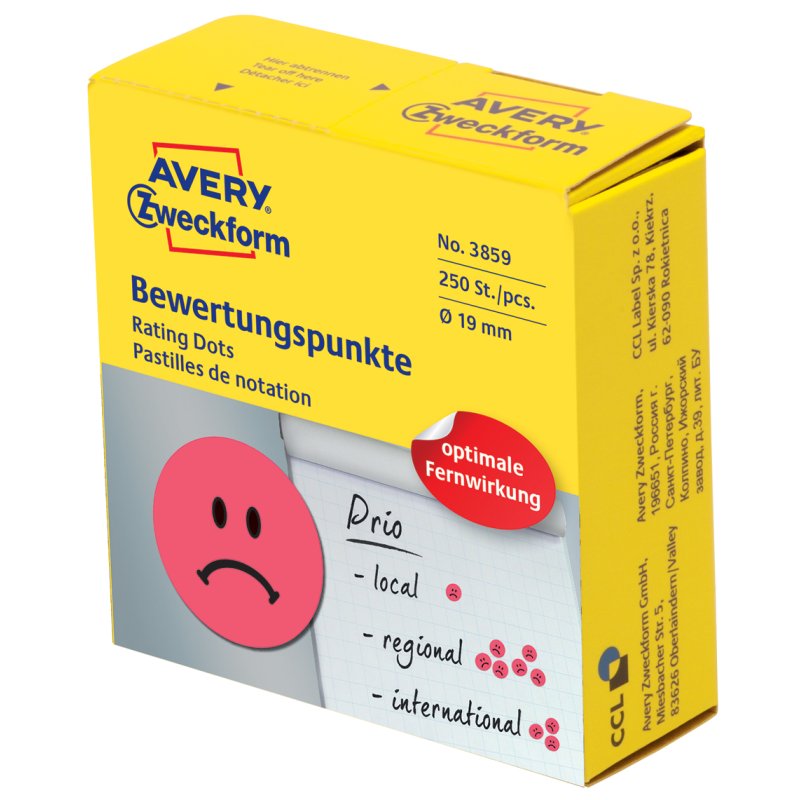 AVERY Zweckform étiquettes de marquage, rouge, 19 mm