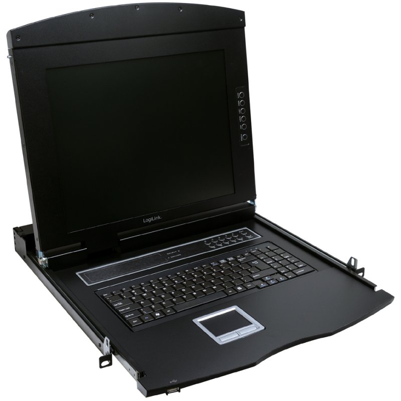 LogiLink Professional LCD KVM console, 19 inch, German keyboard layout, black