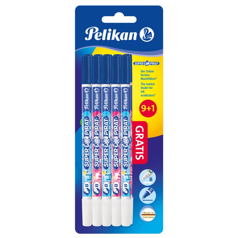 Pelikan remplisseur d'encre Super Piraat 850B, rechargeable, bleu royal, 10 pièces