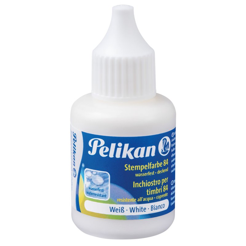 Pelikan encre pour tampon 84, résistant à l'eau, blanc, 30 ml