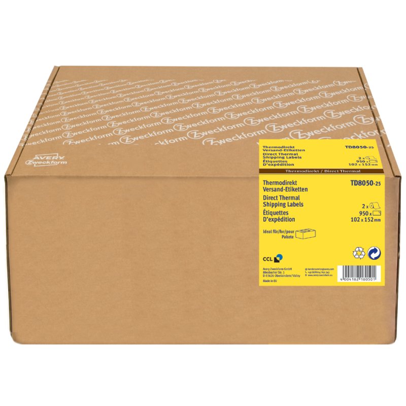 AVERY Zweckform étiquettes pour imprimantes thermiques directes, blanc, 102×152 mm, 950 pièces