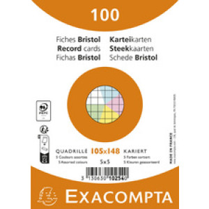 EXACOMPTA systeemkaarten A6, gelinieerd, wit, 100 stuks