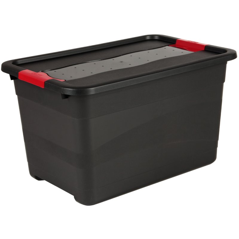keeeper boîte de rangement Eckhart, 52 litres, gris graphite/rouge