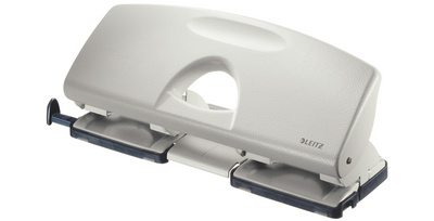 LEITZ dubbele perforator, 25 vel capaciteit, grijs