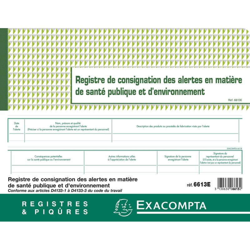 EXACOMPTA registre ligné, 240 × 320 mm, 20 pages
