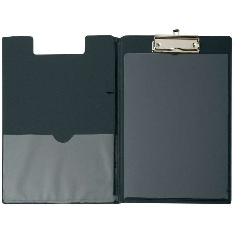 MAUL clipboard folder with foil coating, A5, black, 8 mm clip width
