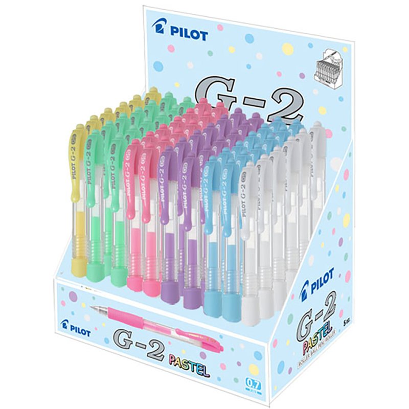 PILOT G2 gel pens, 0.7 mm, pastel colours, 60 pieces