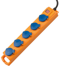 brennenstuhl stekkerdoos Super-Solid SL 554 D, 5-voudig, IP54, geel/blauw