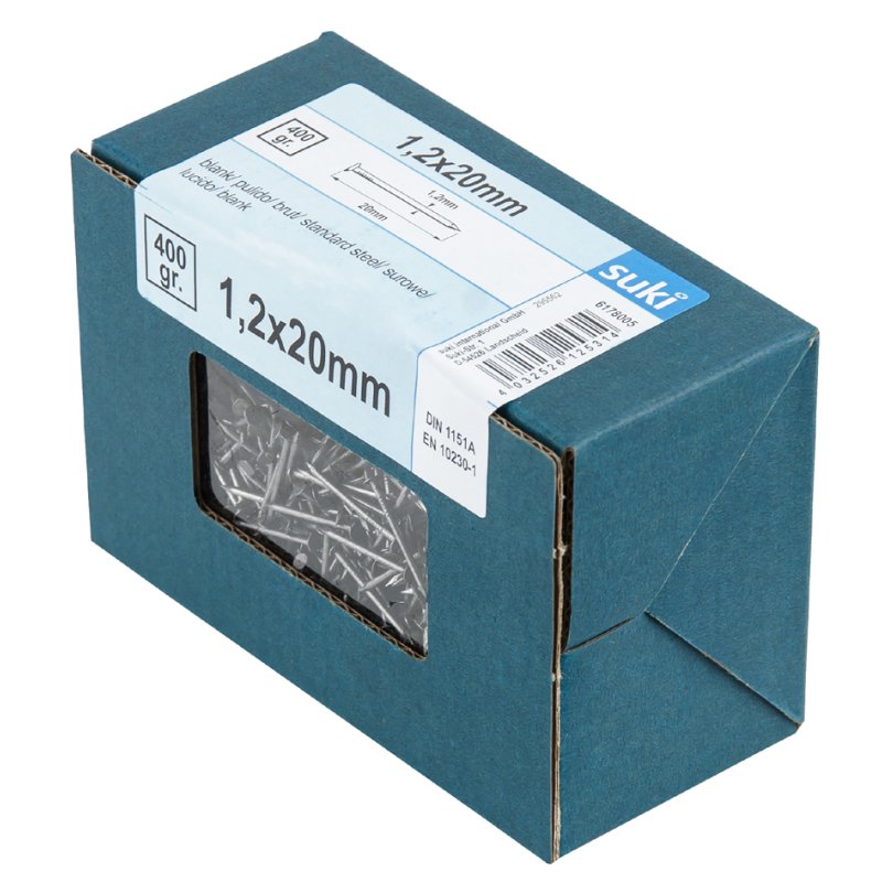 Suki clou à fil tête fraisée, 1,6 × 30 mm, brut, 400 g