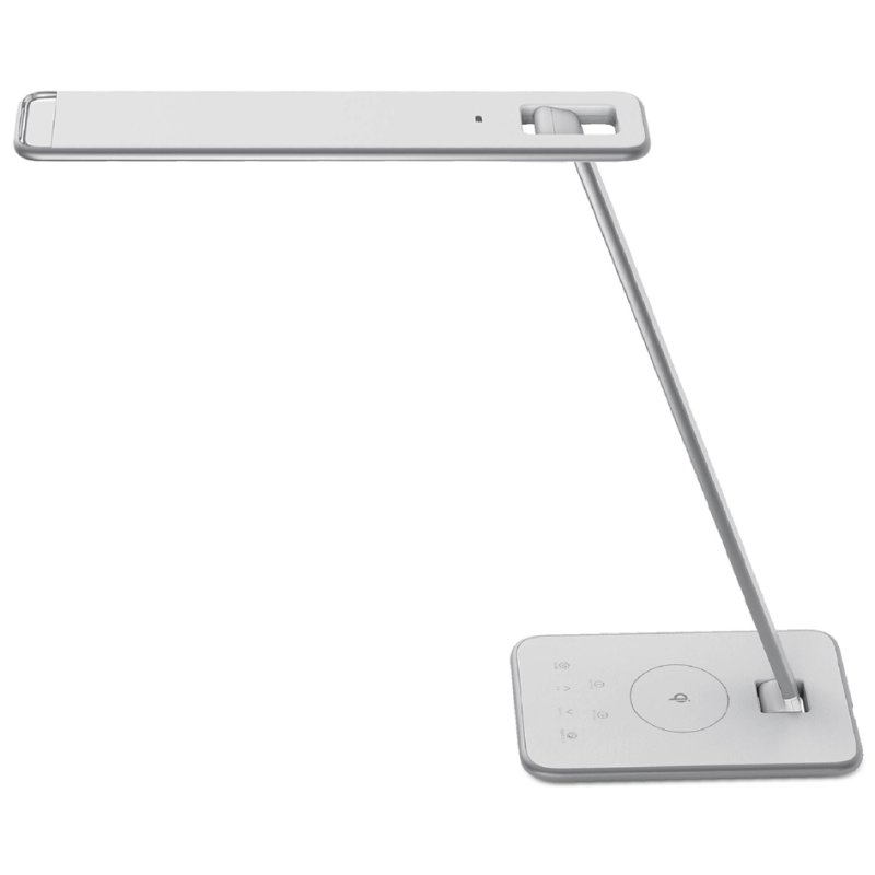 UNiLUX Lampe de bureau LED JAZZ, blanc/gris métallisé, dimmable, fonction de charge USB